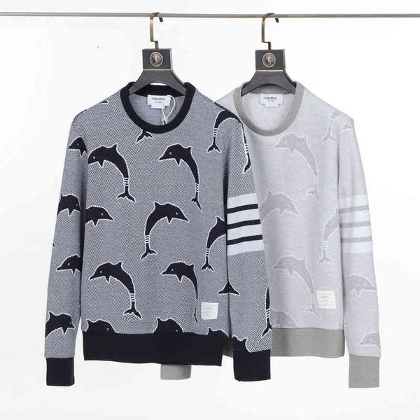 men's shorts thom brun tb dolphin yarn dyed round neck sweater men's and women's casual coat 2w7u, White;black
men's shorts thom brun tb dolphin yarn dyed round neck sweater men's and women's casual coat 2w7u, White;black