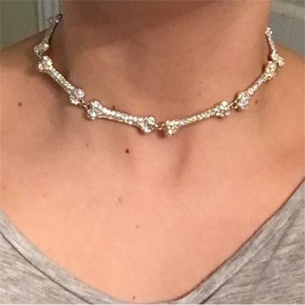 2022 summer new design hip hop bone pendant necklaces with clear cz paved women mens fashion gothic punk party choker jewelry, Silver
2022 summer new design hip hop bone pendant necklaces with clear cz paved women mens fashion gothic punk party choker jewelry, Silver
