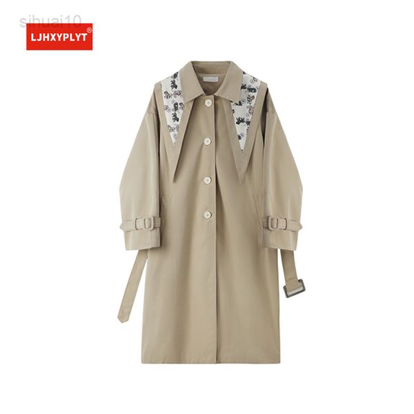 apricot mid-length windbreaker women autumn and winter new scarf detachable shawl versatile design over the knee jacket l220725, Black;brown
apricot mid-length windbreaker women autumn and winter new scarf detachable shawl versatile design over the knee jacket l220725, Black;brown