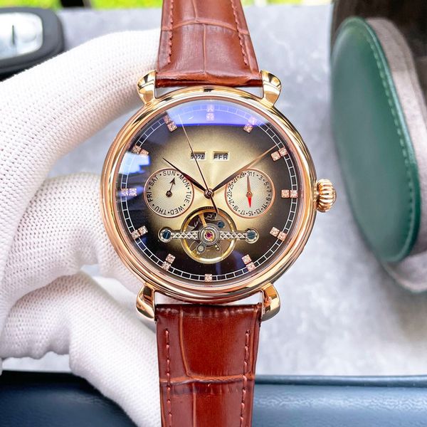 classic mens watches automatic mechanical movement watch 42mm fashion business leather wristwatch montre de luxe for mens, Slivery;brown
classic mens watches automatic mechanical movement watch 42mm fashion business leather wristwatch montre de luxe for mens, Slivery;brown