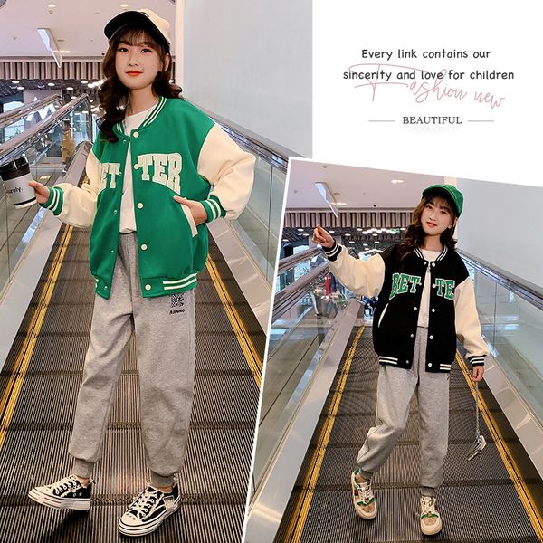 embroidered letters girls' baseball jacket spring outfit 2022 new korean fashion children's dazhong children's clothing, Blue;gray
embroidered letters girls' baseball jacket spring outfit 2022 new korean fashion children's dazhong children's clothing, Blue;gray