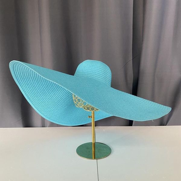 wide brim hats 2022 summer bright color big paper sun hat seaside temperament woven grass sunscreen women's beach holiday, Blue;gray
wide brim hats 2022 summer bright color big paper sun hat seaside temperament woven grass sunscreen women's beach holiday, Blue;gray