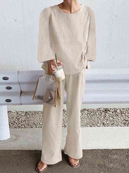spring autumn ladies fashion long sleeve o-neck pocket wide leg pants sets solid color 2-piece set casual women loose suit t220729, Gray
spring autumn ladies fashion long sleeve o-neck pocket wide leg pants sets solid color 2-piece set casual women loose suit t220729, Gray