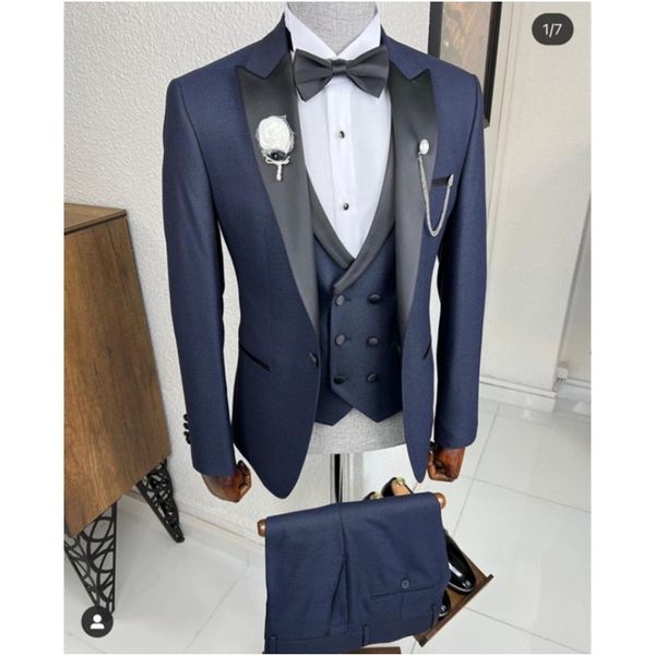 2022 formal business party navy blue mens suits slim fit 3 piece groom wedding tuxedos groomsman man wear costume homme, Black;gray
2022 formal business party navy blue mens suits slim fit 3 piece groom wedding tuxedos groomsman man wear costume homme, Black;gray