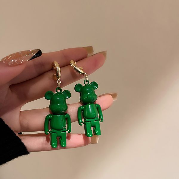 925 silver needle paint bear smiley face earrings korean fashion fresh green ear studs earrings elegant and personalized eardrop, Golden
925 silver needle paint bear smiley face earrings korean fashion fresh green ear studs earrings elegant and personalized eardrop, Golden