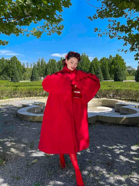 women's fur & faux vintage original red wool roll scarf collar long coat ex0k, Black
women's fur & faux vintage original red wool roll scarf collar long coat ex0k, Black