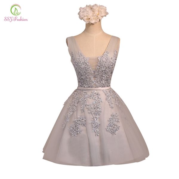short evening dress ssyfashion vneck lace aline party gown formal dress custom homecoming dresses robe de soiree 201114, White;black
short evening dress ssyfashion vneck lace aline party gown formal dress custom homecoming dresses robe de soiree 201114, White;black