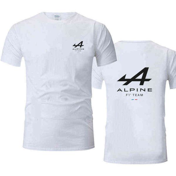summer men's t-shirt alpine f1 team fernando alonso printed shirt racing tee casual o-neck short sleeve biker top, White;black