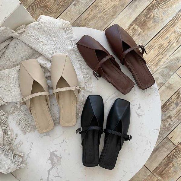 slippers square toe belt buckle solid shallow low heels brief casual woman shoes comfy korean concise lazy slides zapatos mujer, Black
slippers square toe belt buckle solid shallow low heels brief casual woman shoes comfy korean concise lazy slides zapatos mujer, Black