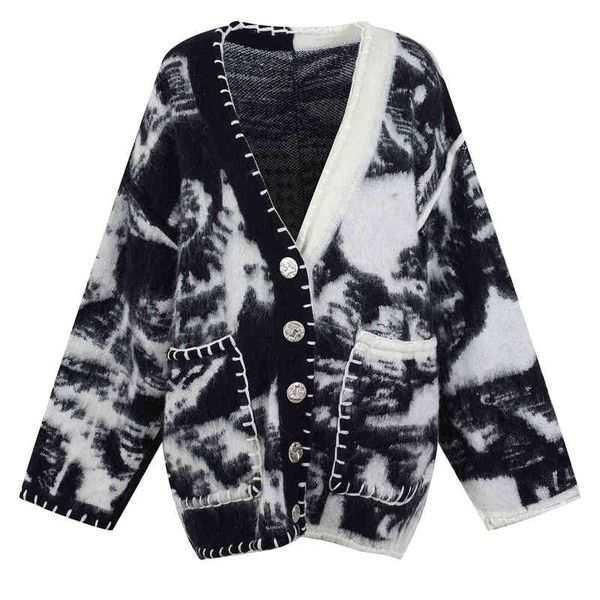 women's knits tees design sense v-neck contrast rope sweater knitted cardigan women's autumn and winter jacquard loose fashion 5ph, White
women's knits tees design sense v-neck contrast rope sweater knitted cardigan women's autumn and winter jacquard loose fashion 5ph, White