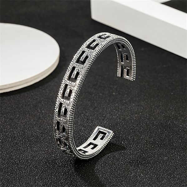 82% off online sale gujia sterling silver double carved opening hollowed out letters old simple men's women's wide version bracele, Black
82% off online sale gujia sterling silver double carved opening hollowed out letters old simple men's women's wide version bracele, Black