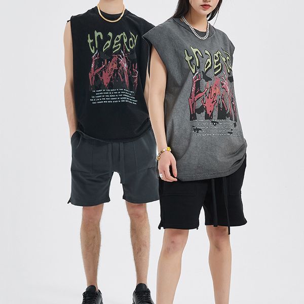 summer washed cotton tank high street gradient letters printed loose vest holes comfortable cotton sleeveless tees, White;black
summer washed cotton tank high street gradient letters printed loose vest holes comfortable cotton sleeveless tees, White;black