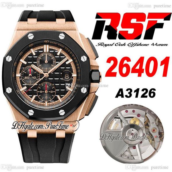 rsf 44mm 2640 a3126 automatic chronograph mens watch ceramic bezel rose gold black textured dial champagne stick markers rubber super editio, Slivery;brown
rsf 44mm 2640 a3126 automatic chronograph mens watch ceramic bezel rose gold black textured dial champagne stick markers rubber super editio, Slivery;brown