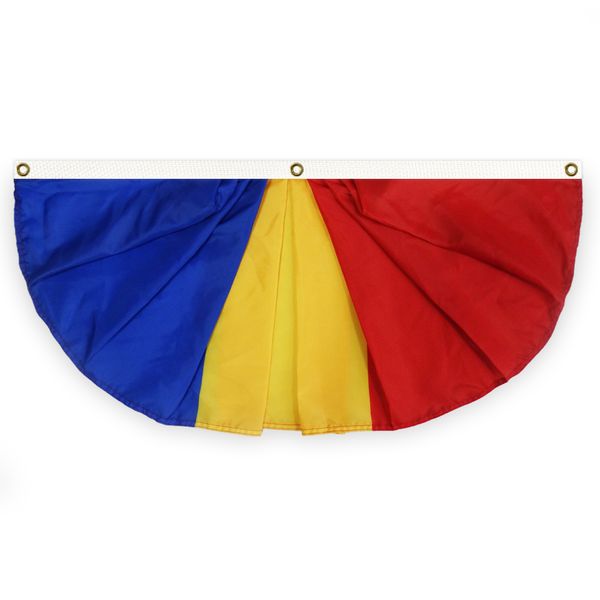 romania pleated fan flag bunting 1.5x3 ft premium polyester banner with three brass grommets for indoor outdoor decoration
romania pleated fan flag bunting 1.5x3 ft premium polyester banner with three brass grommets for indoor outdoor decoration