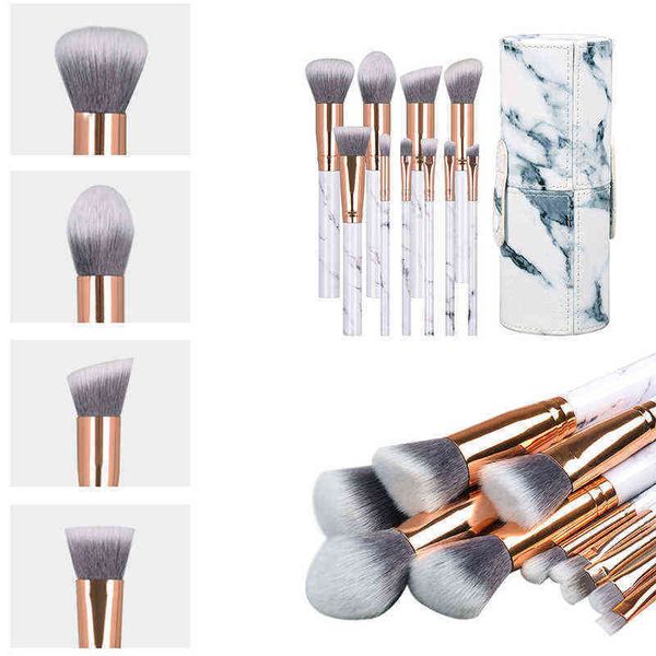10pcs pu cylinder marble barrel color makeup brush tools set beauty brush eye shadow brushes concealer 0311
10pcs pu cylinder marble barrel color makeup brush tools set beauty brush eye shadow brushes concealer 0311