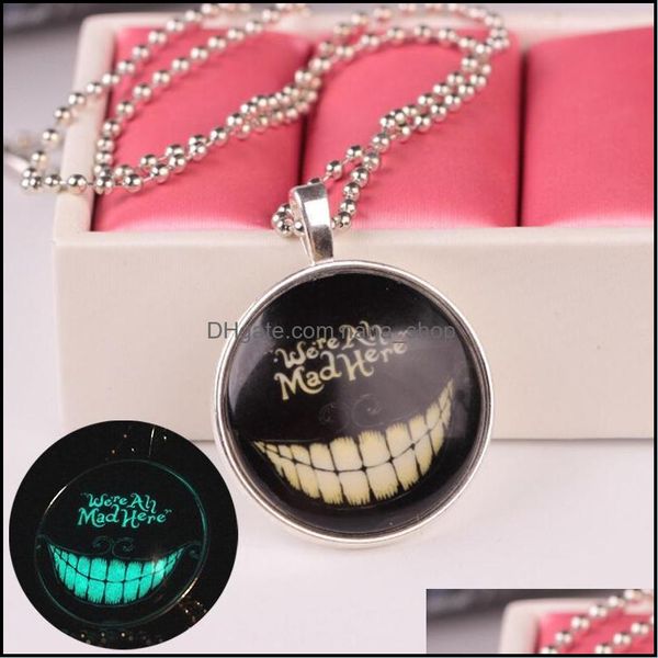 pendant necklaces luminous necklace halloween gift jewelry glow in the dark "we are all mad here" punk drop delivery 2021 pendants, Silver
pendant necklaces luminous necklace halloween gift jewelry glow in the dark "we are all mad here" punk drop delivery 2021 pendants, Silver