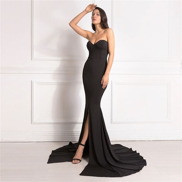 strapless long black maxi dress front slit bare shoulder red women's evening summer dress night gown party maternity dress 210303, Black;gray
strapless long black maxi dress front slit bare shoulder red women's evening summer dress night gown party maternity dress 210303, Black;gray