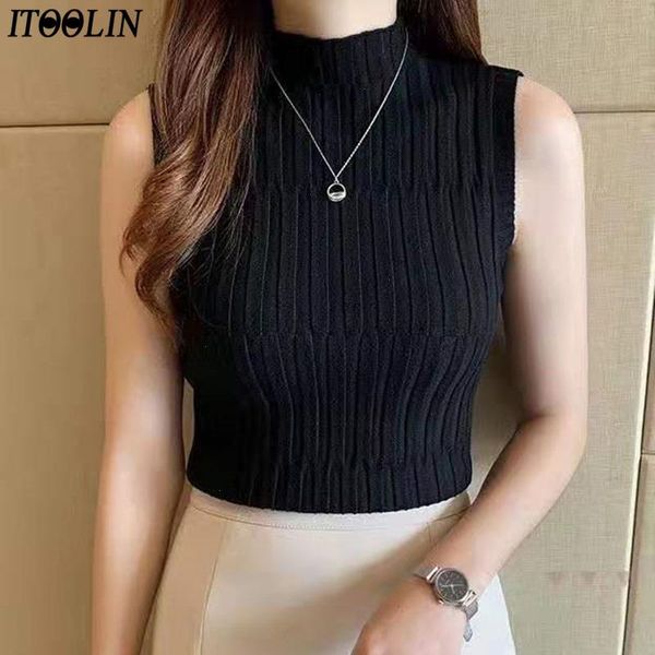 vintage t shirt women off shoulder sleeveless tank knitted half turtleneck slim female corset tees mujer camisetas, White
vintage t shirt women off shoulder sleeveless tank knitted half turtleneck slim female corset tees mujer camisetas, White