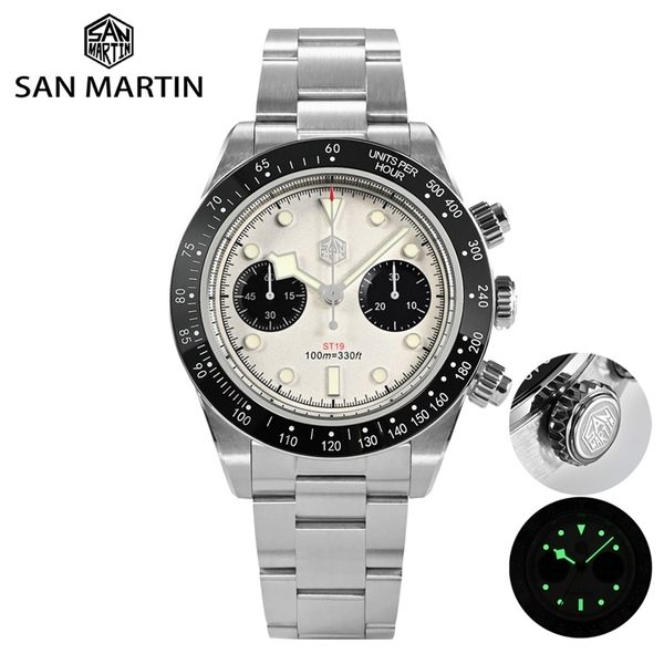 san martin men sports watch 40mm panda bb chronograph retro luxury seagull st1901 manual mechanical sapphire 10bar luminous 220618, Slivery;brown
san martin men sports watch 40mm panda bb chronograph retro luxury seagull st1901 manual mechanical sapphire 10bar luminous 220618, Slivery;brown