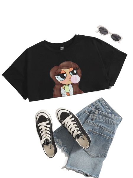 x tay mills drop shoulder figure pattern crop tee 66ev#, White
x tay mills drop shoulder figure pattern crop tee 66ev#, White