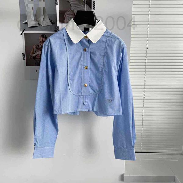 women's blouses & shirts designer 2022 early autumn new zhang yuanying blue baby collar short shirt lz4a, White
women's blouses & shirts designer 2022 early autumn new zhang yuanying blue baby collar short shirt lz4a, White