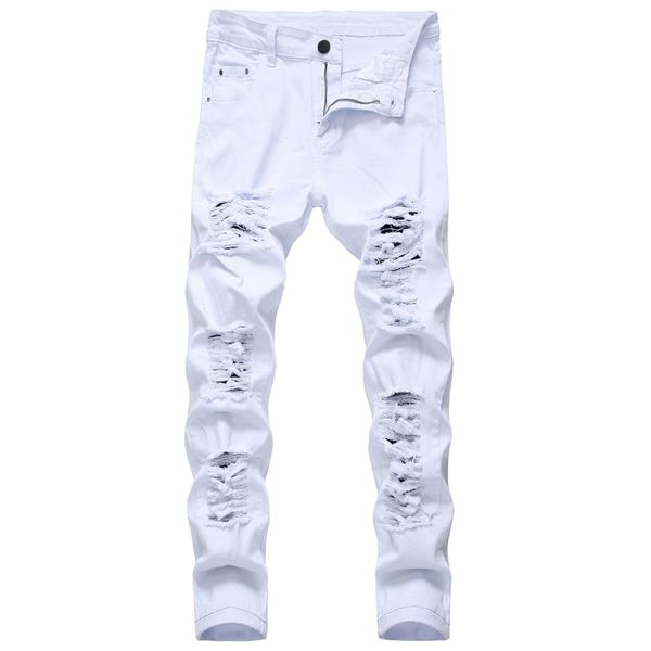 arrival mens cotton ripped hole jeans casual slim skinny white jeans men trousers fashion stretch hip hop denim pants male 220712, Blue
arrival mens cotton ripped hole jeans casual slim skinny white jeans men trousers fashion stretch hip hop denim pants male 220712, Blue