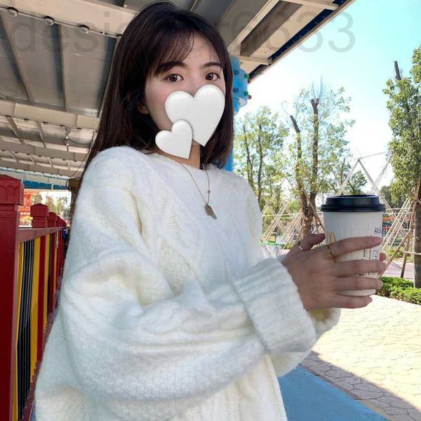women's knits & tees designer white thickened twist knitted pullover sweater in autumn and winter , loose wearing korean lazy style blo
women's knits & tees designer white thickened twist knitted pullover sweater in autumn and winter , loose wearing korean lazy style blo