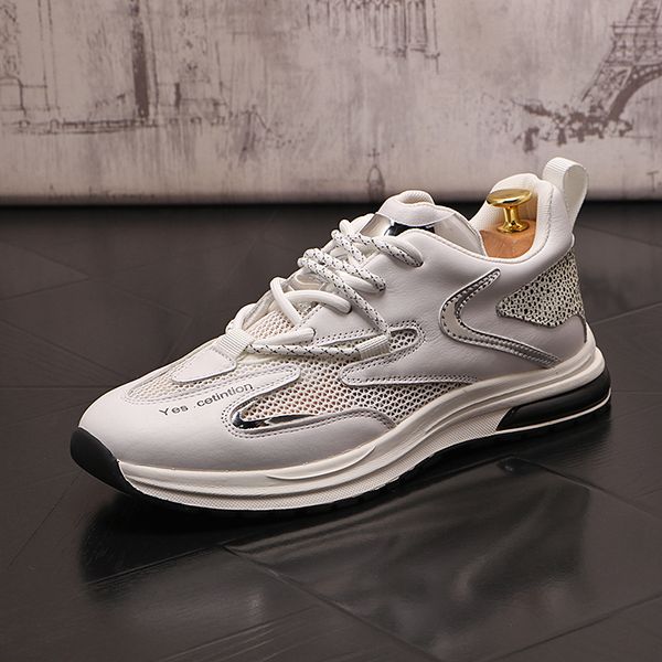italian style men dress wedding shoes fashion white mesh lace-up footwear breathable casual sneaker round toe thick bottom business driving, Black
italian style men dress wedding shoes fashion white mesh lace-up footwear breathable casual sneaker round toe thick bottom business driving, Black