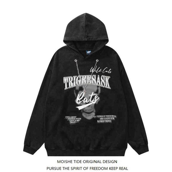 moishe tide american retro washed necklace hoodie for men and women loose letter printed couple jacket, Black
moishe tide american retro washed necklace hoodie for men and women loose letter printed couple jacket, Black