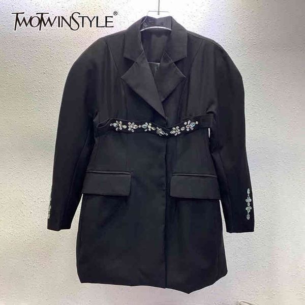 temperament patchwork diamond blazer for women notched long sleeve casual black blazers female fashion 210423, White;black
temperament patchwork diamond blazer for women notched long sleeve casual black blazers female fashion 210423, White;black