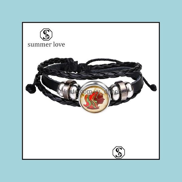 link chain bracelets jewelry 12 constellations bracelet leather zodiac signs punk sier plated glass adjustable st dhoes, Black
link chain bracelets jewelry 12 constellations bracelet leather zodiac signs punk sier plated glass adjustable st dhoes, Black