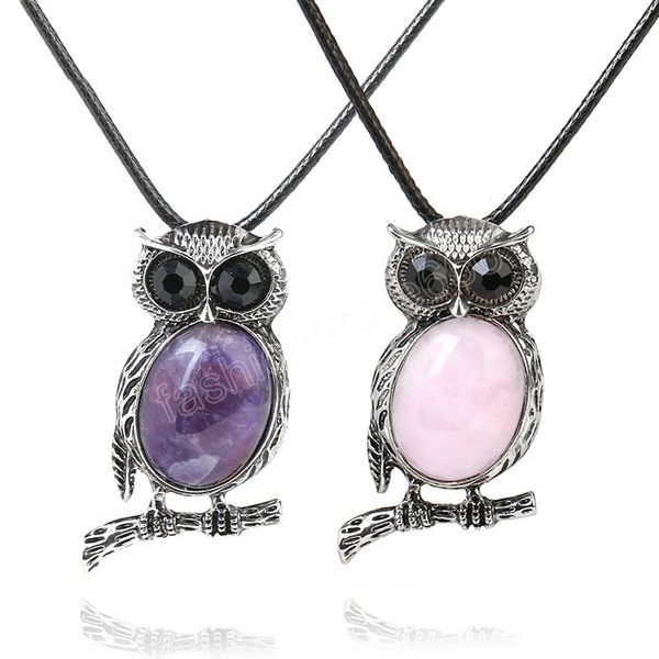 natural stone bead crystal pendant necklace animal owl amulet trendy charm jewelry accessories gift for male, Silver
natural stone bead crystal pendant necklace animal owl amulet trendy charm jewelry accessories gift for male, Silver
