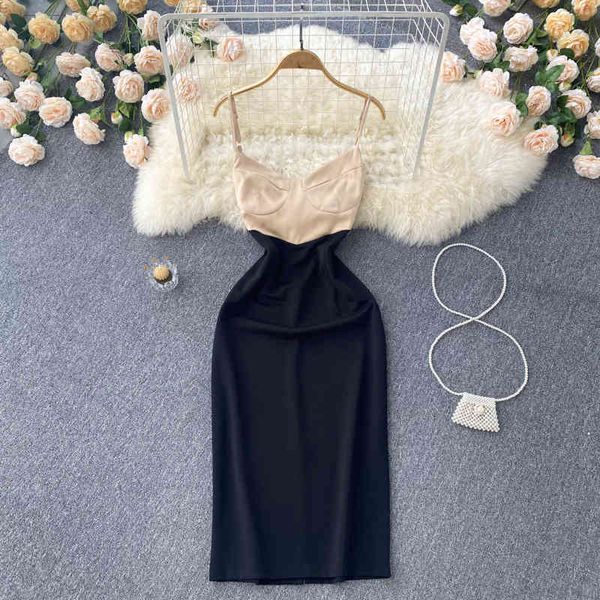 casual dresses 2022 fashion color matching high waist thin backless strapless suspender dress light cooked wind wrap hip long phj8, Black;gray
casual dresses 2022 fashion color matching high waist thin backless strapless suspender dress light cooked wind wrap hip long phj8, Black;gray