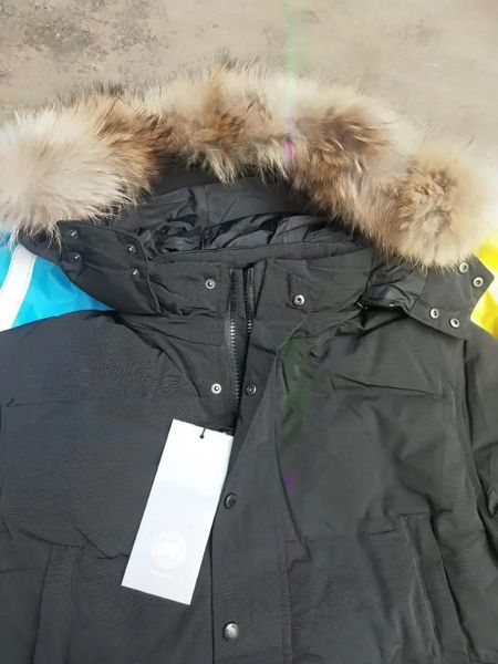 men's winter outerwear designer outdoor leisure sports down jacket windproof parka fur hooded adventure coat, Black
men's winter outerwear designer outdoor leisure sports down jacket windproof parka fur hooded adventure coat, Black