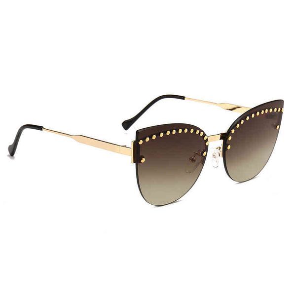 new double cat eye rivet inlaid decorative metal sunglass fashion street p fashionable sunglass 2396, White;black
new double cat eye rivet inlaid decorative metal sunglass fashion street p fashionable sunglass 2396, White;black