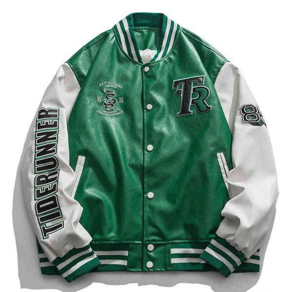 green leather jacket men fashion casual motorcycle jackets couple streetwear loose hip-hop bomber jacket men outwear spring 2022 t220728, Black;brown
green leather jacket men fashion casual motorcycle jackets couple streetwear loose hip-hop bomber jacket men outwear spring 2022 t220728, Black;brown