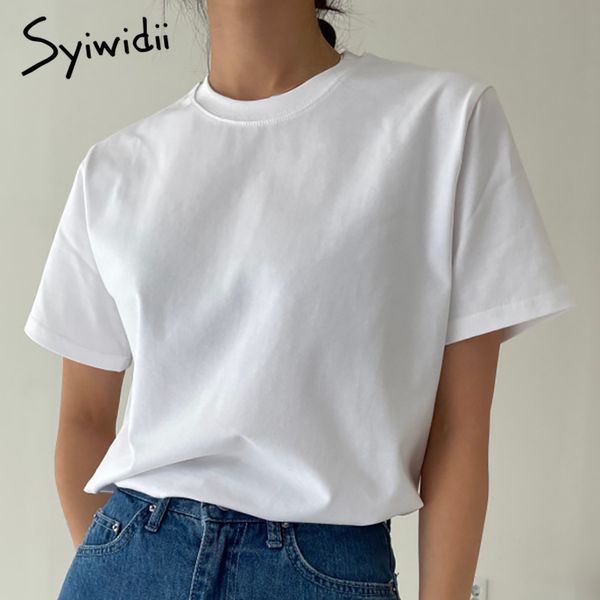 casual tshirts women short sleeve oneck soild white black clothes summer korean fashion tees tshirt 210415
casual tshirts women short sleeve oneck soild white black clothes summer korean fashion tees tshirt 210415
