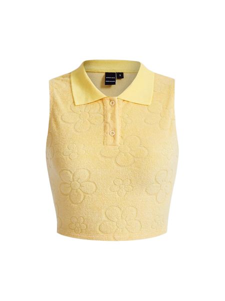 mod floral print half button placket tank h8ur#, White