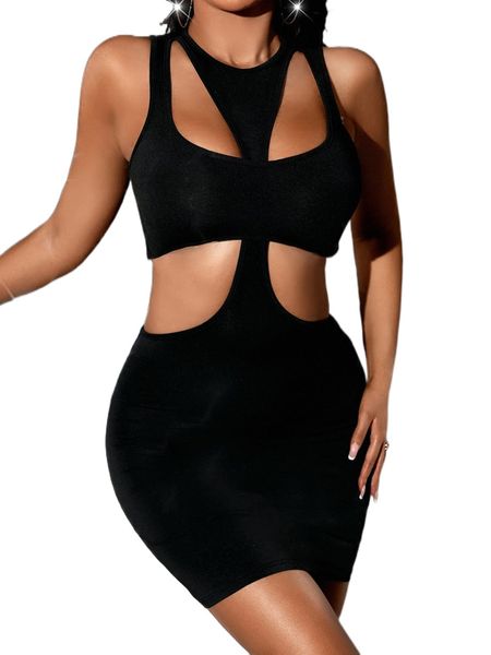 sxy cut out bodycon dress y9sm#, Black;gray