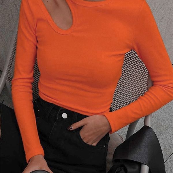 beyouare hollow out women t shirt casual round neck long sleeve skinny cropped autumn solid elegant basic tees 220728, White
beyouare hollow out women t shirt casual round neck long sleeve skinny cropped autumn solid elegant basic tees 220728, White