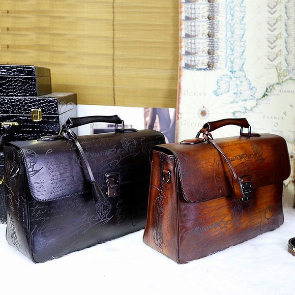 scritto leather briefcase business wide hand bag versatile e'mio men's handbag handmade
scritto leather briefcase business wide hand bag versatile e'mio men's handbag handmade