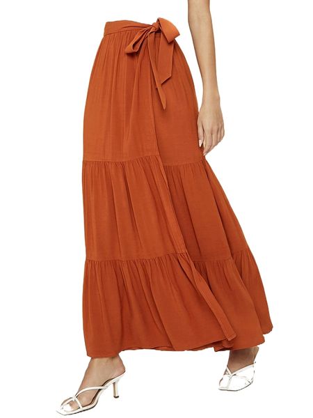 wrap knit side skirt 623z#, Black