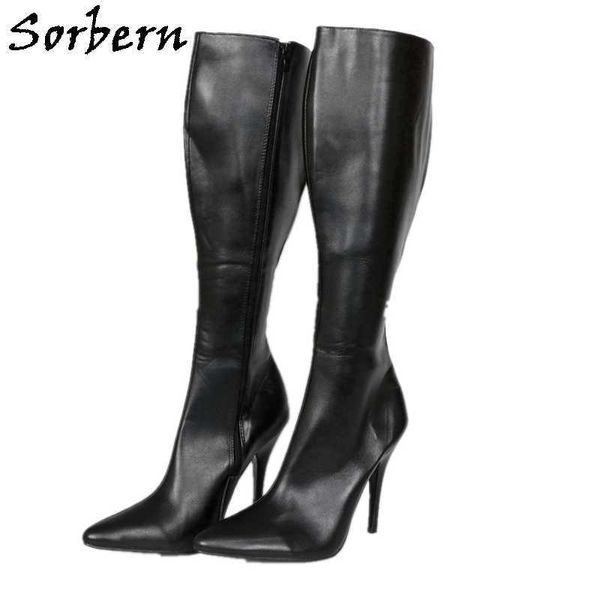 sorbern custom wide calf boots knee high big size 46 pointy toes fetish high heel boot 12cm 18cm heels hard shaft, Black
sorbern custom wide calf boots knee high big size 46 pointy toes fetish high heel boot 12cm 18cm heels hard shaft, Black