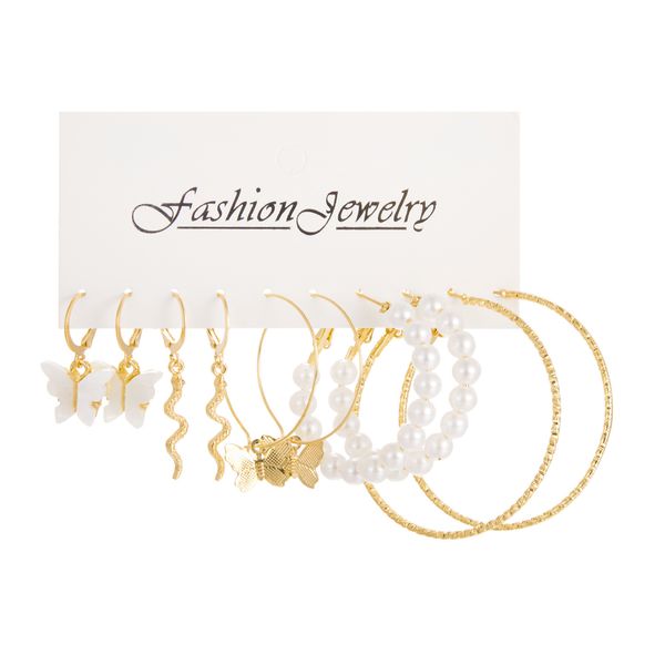 new stud earrings fashion acrylic ring multiple pairs creative butterfly pearl metal crystal earrings simple geometric jewelry pink gray sil, Golden;silver
new stud earrings fashion acrylic ring multiple pairs creative butterfly pearl metal crystal earrings simple geometric jewelry pink gray sil, Golden;silver
