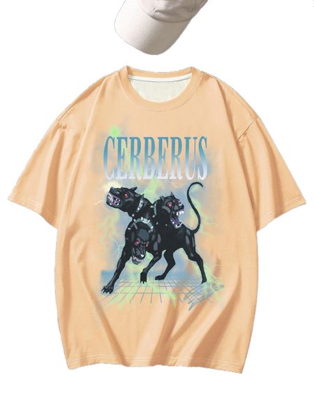 men letter & animal print tee w20y#, White;black
men letter & animal print tee w20y#, White;black