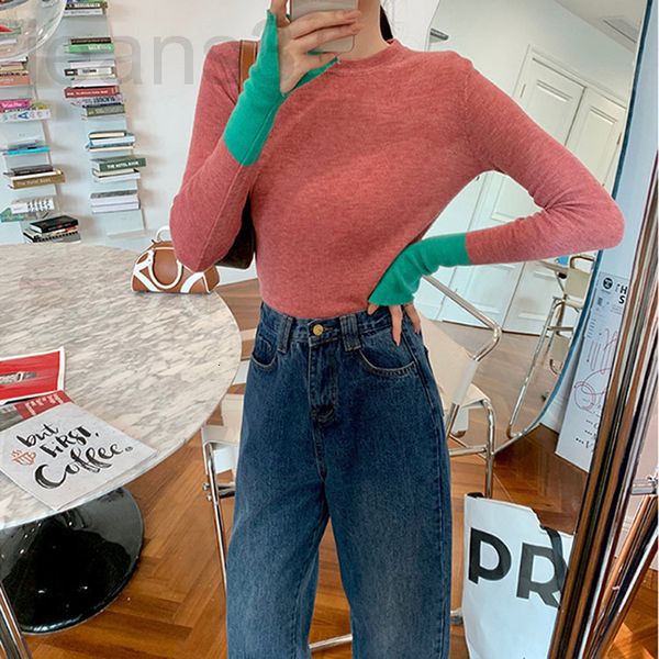 women's knits & tees designer autumn and winter 2020 color matching long sleeve slim fit round neck inside outside wearing a woolen ble, White
women's knits & tees designer autumn and winter 2020 color matching long sleeve slim fit round neck inside outside wearing a woolen ble, White