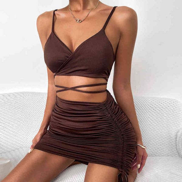 designer women's casual dresses 2022 summer women's sling dresses pleated bandage dresses, Black;gray
designer women's casual dresses 2022 summer women's sling dresses pleated bandage dresses, Black;gray