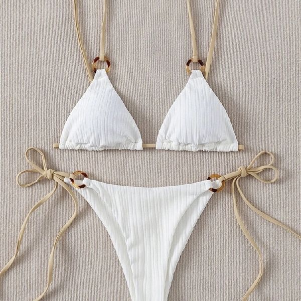 bikini set cute white plain ring linked spaghetti strap triangle thong biquini swimsuit swimwear women bathing suit b0 220527, White;black
bikini set cute white plain ring linked spaghetti strap triangle thong biquini swimsuit swimwear women bathing suit b0 220527, White;black