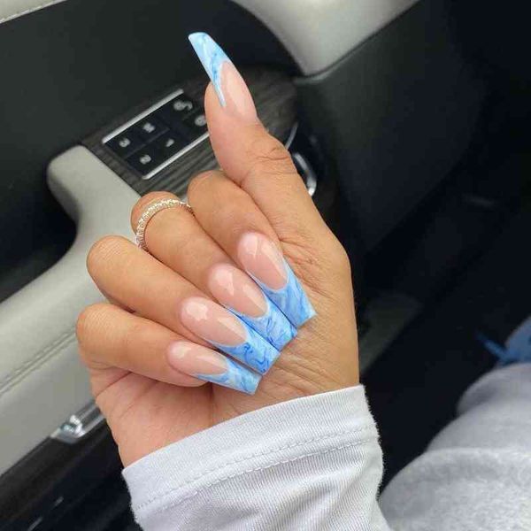 false nails 24pcs set long coffin blue waves design french full cover fake glue diy manicure art tools detachable 0616
false nails 24pcs set long coffin blue waves design french full cover fake glue diy manicure art tools detachable 0616