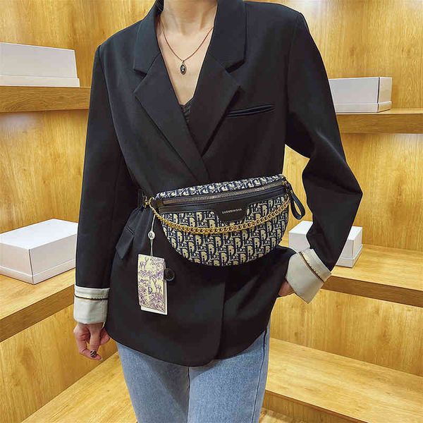 2022 new designer handbags counter fashion, foreign style, versatile single messenger, jumping chest waist bag, messenger